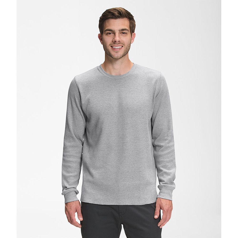 The North Face Long Sleeve Mens Australia - The North Face All-Season Waffle Thermal Light Grey (GRZ